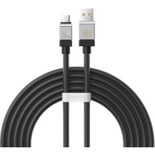 Uslucan Alışveriş Coolplay Serisi Hızlı Şarj Kablosu USB To Type-C 100W, 2m, Siyah