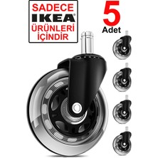Easytech Koltuk Tekerleği (5 Adet) Sadece Ikea Ürünleri ile Uyumludur / ET-KT01