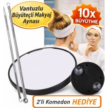 Neler Geldi Neler 2 Li Komeden Siyah Nokta Temizleme ve Büyüteçli Ayna Makyaj Aynası Vantuzlu Büyüteçli Ayna 10 X- 9cm