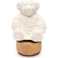 Uslucan Alışveriş Ahşap Kaideli Baby Kokulu Ekru Ayıcık Seramik Koku Taşı