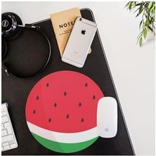 Uslucan Alışveriş Karpuz Desenli Yuvarlak Mouse Pad - Mousepad - Mouse Pad - Fare Altlığı