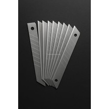 Uslucan Alışveriş Bıçağı Yedeği, 18 mm x 0,5 Mm, Karbon Çelik, Ultra Keskin, Dayanıklı Uç, 7 Kırımlı, Endüstriyel Kesici Bıçak, Yedek Parça, Ince Detay Kesim (Kutulu, Adet, 100)