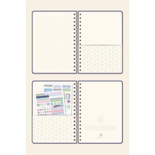 Uslucan Alışveriş A5 Spiralli Sert Kapak Kareli Tarihsiz Not Defteri Lila