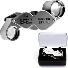 Neler Geldi Neler Küçük Yakın Büyüteci Lup Büyüteç Metal Loupe Büyüteç Ikili 10X18-20X12MM Kuyumcu Saatçi Büyüteci