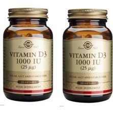 Solgar Vitamin D3 1000IU 100 Kapsül 2 Adet