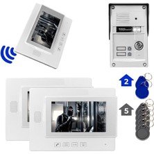 AyrStore 37T2 2 Daire 7'' Nfc Destekli Görüntülü Kapı Zili Interkom Akıllı Ev Güvenliği Sistemi