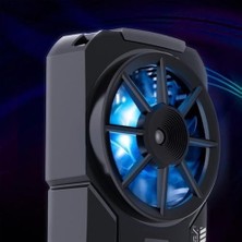 Uslucan Alışveriş Kasırga Soğutmalı Mavi Işıklı Oyuncular Için Telefon Soğutma Fanı, Sessiz Soğutucu Radyatör