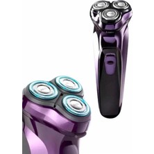 K-Yonlineticaret 3 Bıçaklı Döner Başlıklı Sakal Sıfır Alma Tıraş Makinesi Profesyonel Paslanmaz Çeli