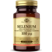 Solgar 100 Tablet Selenyum 100 Mcg Amerika Menşeli Vegan Takviye İçerik Bilgisiyle