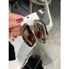 glam Bordo Çelik Sera Küpe
