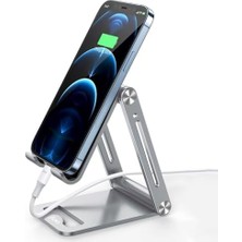 Uslucan Alışveriş Juo Alüminyum Katlanabilir Metal Masaüstü Telefon Tutucu Standı Gümüş