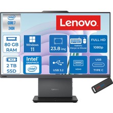 Lenovo Thinkcentre Neo 50A 24 Gen 5 Intel® Core™ 7 240H 5.2ghz 80GB Ddr5 2tb SSD 23.8" Fhd (1920X1080) IPS 250NITS, 99% Srgb WIN11PRO Siyah Allınone Bilgisayar 12SC003YTRP29+ZETTAUSBBELLEK