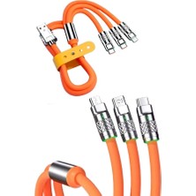 K-Yonlineticaret Çoklu Şarj Kablosu USB Type-C Ios Uyumlu 120W Hızlı Şarj Kablosu