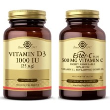 Solgar Vitamin D3 1000 Iu 100 Tablet+ Ester-C 500 Mg 100 Kapsül