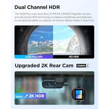 Uslucan Alışveriş A229 Plus 3 Kameralı Ön-Iç-Arka 2K+2K+1080P Hdr Starvis 2 Wifi Gps’li Araç Kamerası