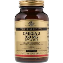 Solgar 50 Soft Jel Omega 3 950 Mg Amerika Menşeli Alerjen İçermeyen Besin Takviyesi