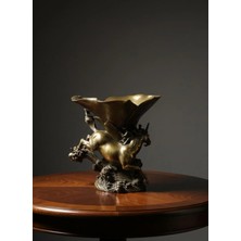 Eskitme Tek Boynuzlu At Vazo 27 cm