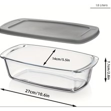 Es Dekor 1 Adet Tek Paket Ekmek Pişirme Tavası Geniş Kapasiteli Kapaklı Cam Kasserol Tencere