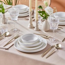 Uslucan Alışveriş Stream Saturn 24 Parça 6 Kişilik Yemek Takımı Beyaz