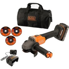 Uslucan Alışveriş BCG6L8D1S-QW, 18V 2 Ah 115MM Kablosuz Açılı Taşlama Makinesi