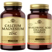 Solgar Calcium Magnesium Plus Zinc 100 Tablet + Hyaluronic Acid Collagen Complex 30 Tablet