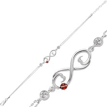 Aya Diamond Gümüş Uğur Böcekli Sonsuzluk Bayan Bileklik