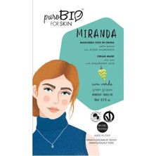 Purobio Miranda Cream Mask Oily Skin Green Grapes Yeşil Üzüm 10 ml - Tek Kullanım