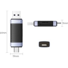 Uslucan Alışveriş USB Type-C Sd Tf Micro Sd Kart Okuyucu
