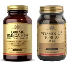 Solgar Efa 1300 Mg Omega 3-6-9 60 Softgel+ Vitamin D3 1000IU 100 Kapsül