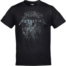 Unisex Siyah Metallica And Justice For All Gri Baskılı Tshirt