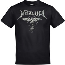 Unisex Siyah Metallica Est 1981 Baskılı Tshirt