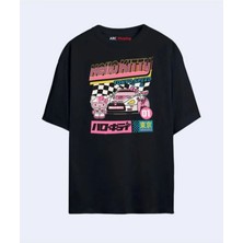 Hello Kitty Oversize (Unisex) Siyah T-Shirt
