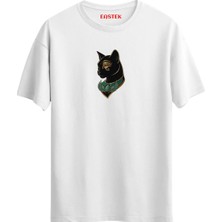 Eastek Mistik Siyah Kedi Baskılı T-Shirt, Erkek Tişört, Kadın Tişört, Unisex T-Shirt