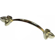 K-Yonlineticaret Eco Lounge Dekoratif Zamak Yaprak Kulp - 96MM, Sarı, 1 Adet