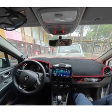 Lee Willson 2019-2021 Modellerine Uygun Renault Clio 4 Torpido Koruma Halısı Siyah Kenar Renk Kırmızı