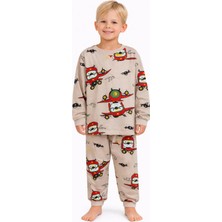Masal Kids Helikopter Desenli Erkek Çocuk Pijama Takımı
