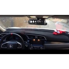 Lee Willson Honda Civic Fc5 Modellerine Uygun Torpido Koruma Halısı Siyah Kenar Renk Siyah