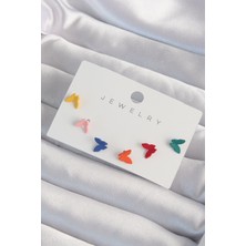 Epilons Pirinç Rengarenk Mineli Küpe Seti - TJ-BKP9318