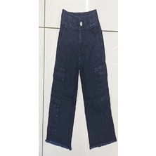 Egecan Komando Cepli Kız Çocuk Kot Pantolon Lacivert 5006