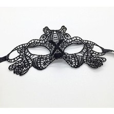 Siyah Renk Dantel Kesim Dantel İşlemeli Balo Parti Maskesi 11 No