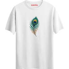 Eastek Tavus Kuşu Tüyü Baskılı T-Shirt, Erkek Tişört, Kadın Tişört, Unisex T-Shirt