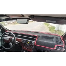 Lee Willson Dijital Göstergeli Fiat Tempra/tipo Modellerine Uygun Torpido Koruma Halısı Siyah Kenar Renk Kırmızı