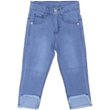 Egecan Paçası Önden Yırtmaçlı Kız Çocuk Açık Mavi Kot Pantolon 2267