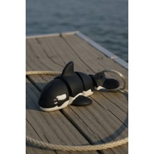 Pazarois Siyah Balina Figürlü Hareketli Anahtarlık