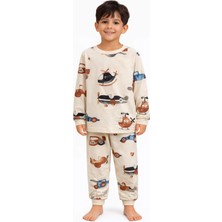 Mini Stella Kids Uçak Desenli Erkek Çocuk Pijama Takımı