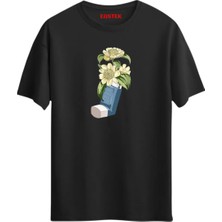 Eastek Çiçekli Inhaler Baskılı T-Shirt, Erkek Tişört, Kadın Tişört, Unisex T-Shirt