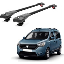 Cross Oto Aksesuarları Dacia Dokker Stepway 2013-2021 için Ara Atkı Tavan Barı , Araca Özel , Kilitlenebilir Araç Üstü Ekipman Taşıma Barı (2 Adet)