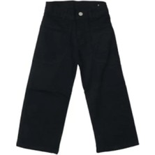 Egecan Boru Paça Ön Cep Detaylı Kız Çocuk Siyah Kot Pantolon 2204