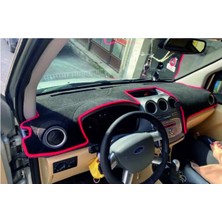 Lee Willson 2009-2012 Modellerine Uygun Ford Connect Torpido Koruma Halısı Siyah Kenar Renk Kırmızı