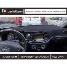 Lee Willson 2006-2011 Modellerine Uygun Hundai Accent Era Torpido Koruma Halısı Siyah Kenar Renk Kırmızı